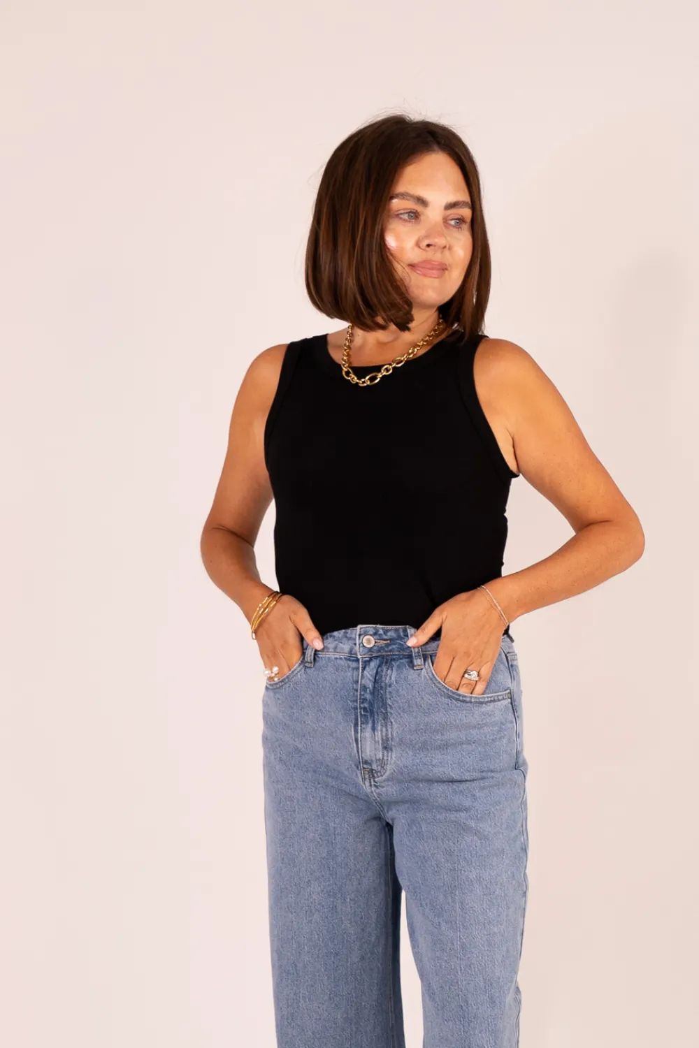 The Walk in Wardrobe Tops>Willow Vest Top In Black