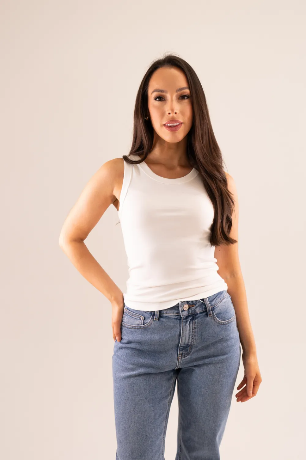 The Walk in Wardrobe Tops>Willow Vest Top In White