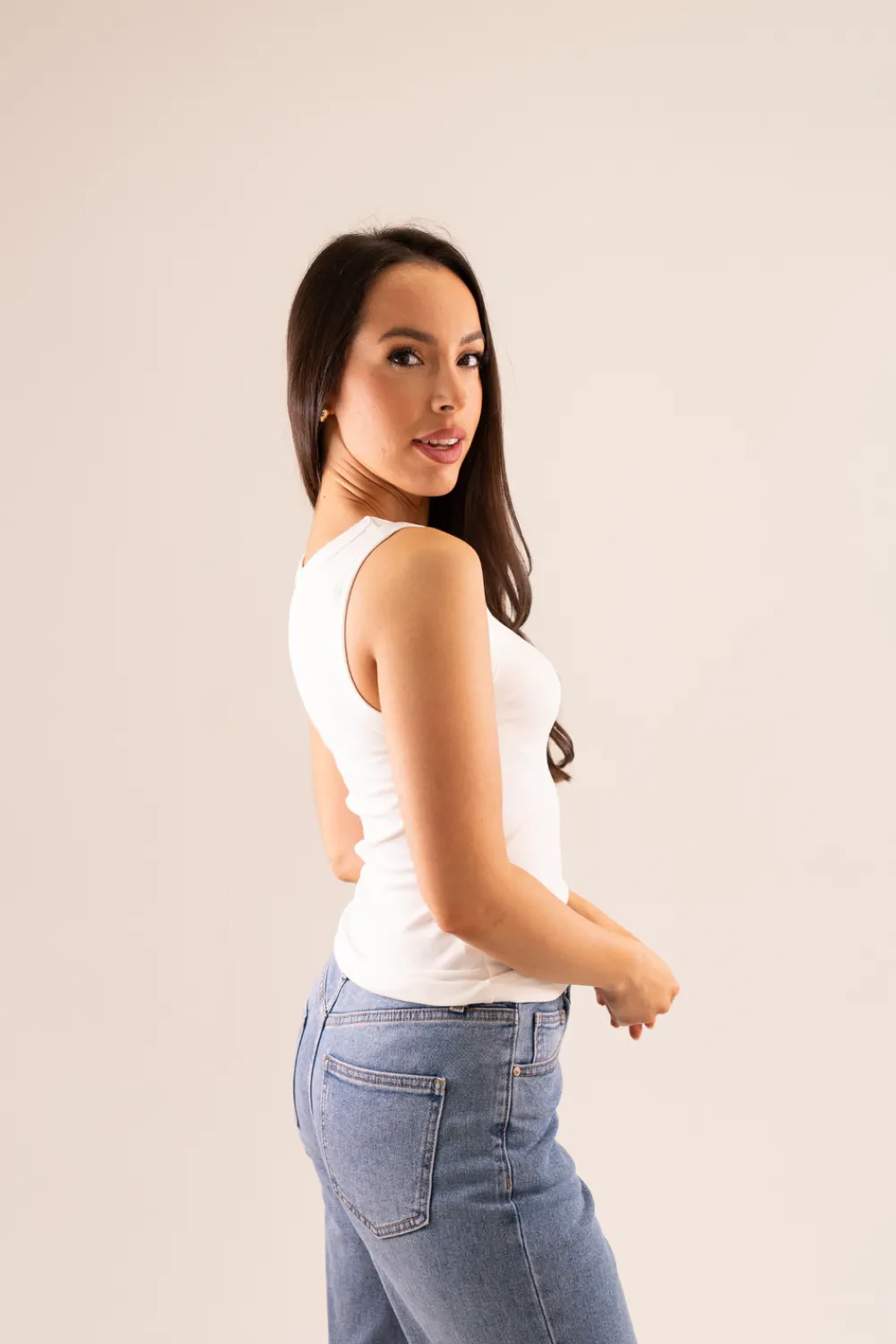 The Walk in Wardrobe Tops>Willow Vest Top In White